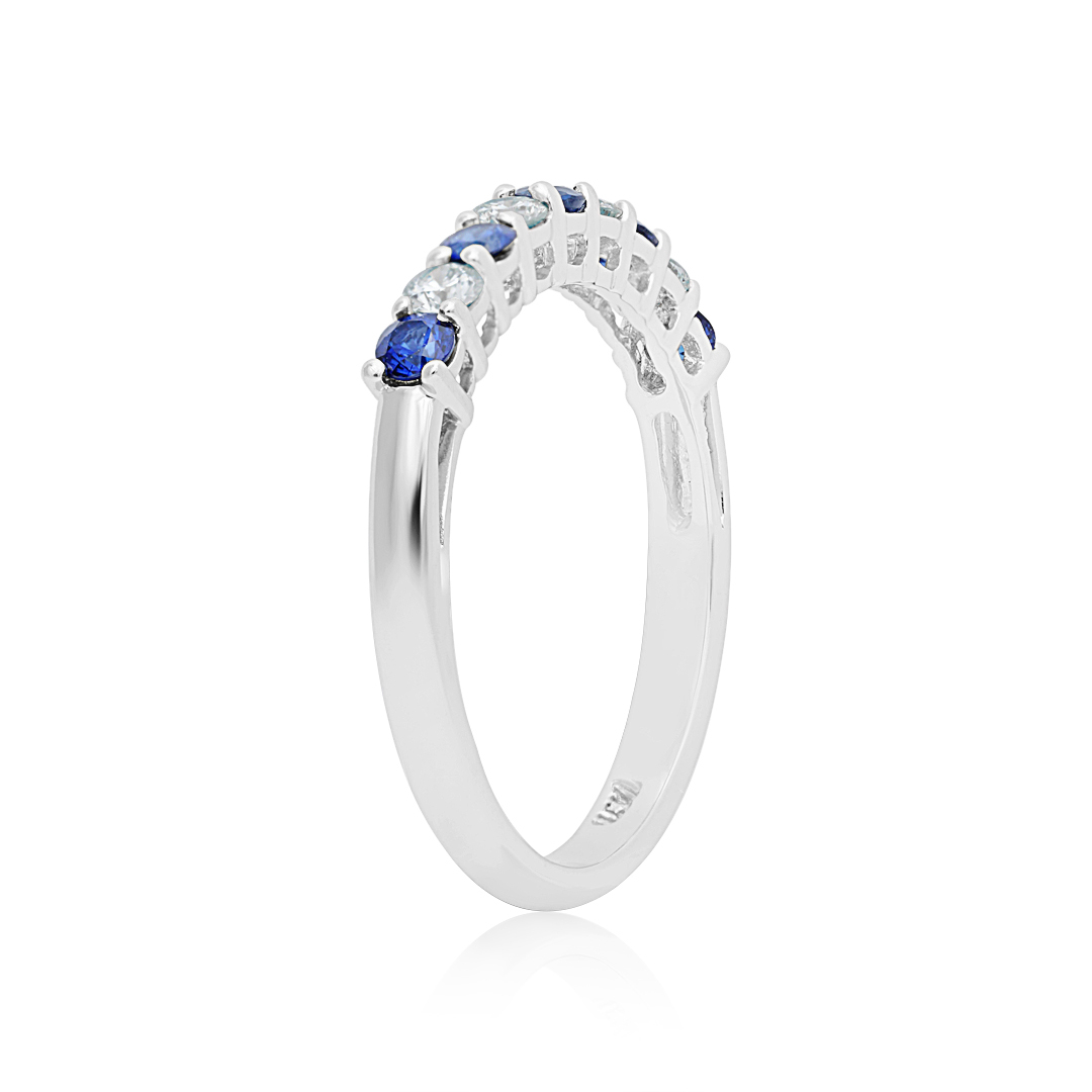 TIVOL Platinum Diamond and Sapphire Band