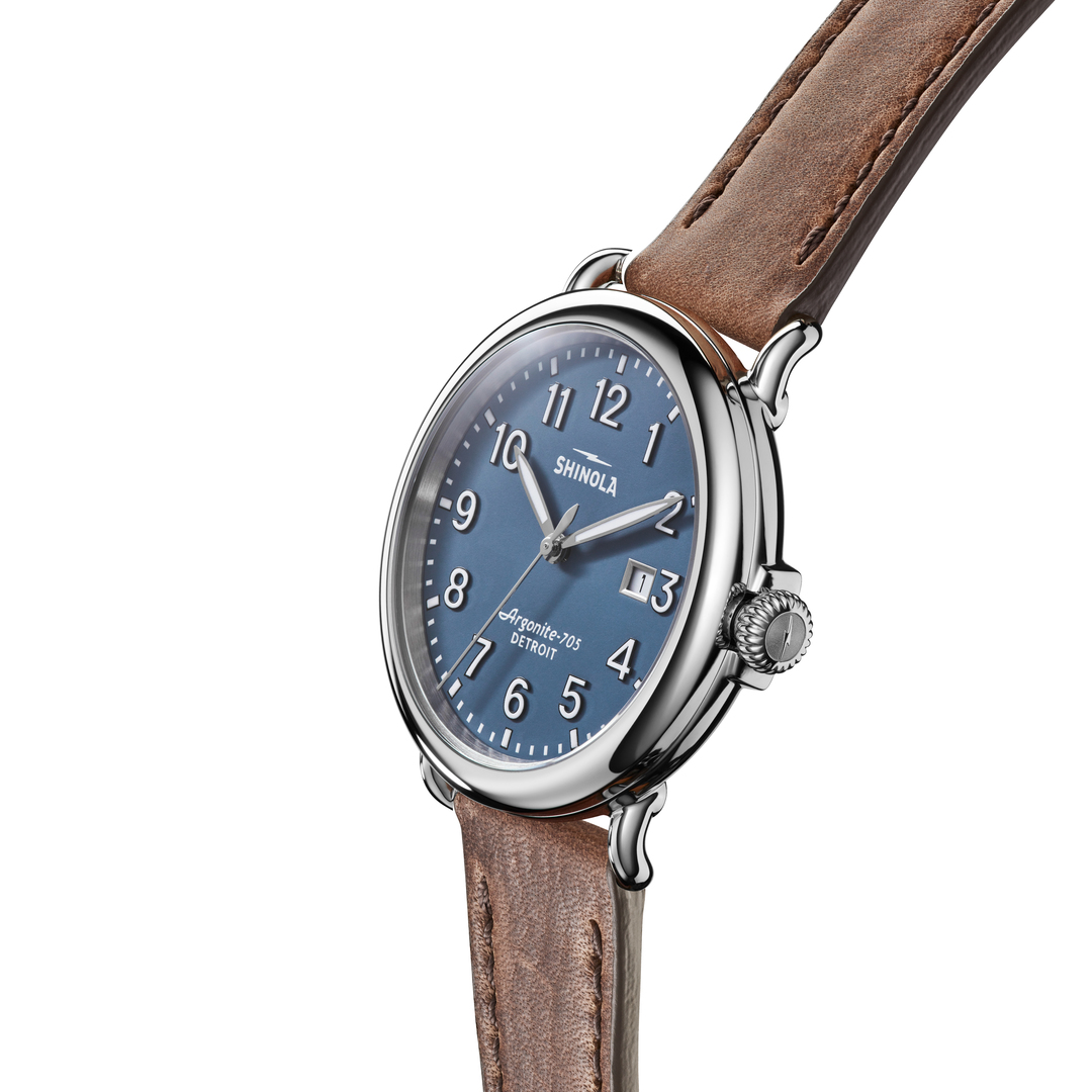 SS Shinola Runwell 41MM Quartz Blue Dial Watch