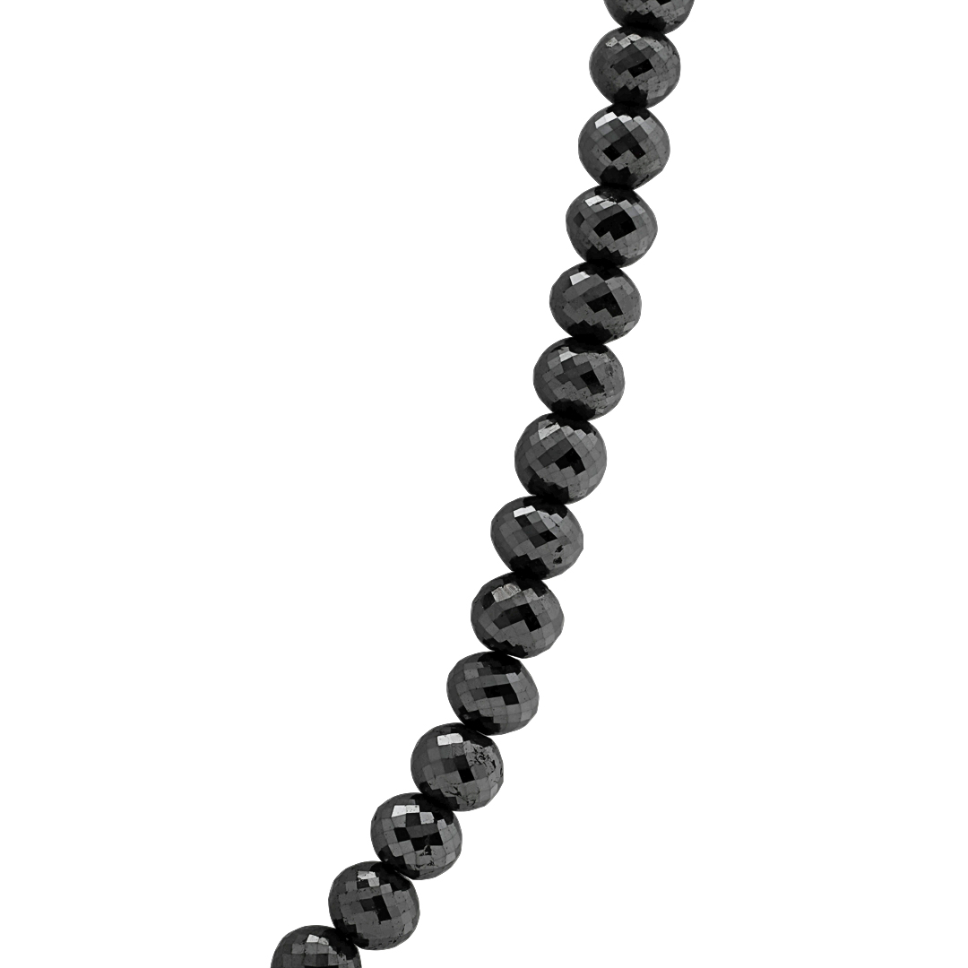 TIVOL 14K White Gold Black Diamond Bead Necklace