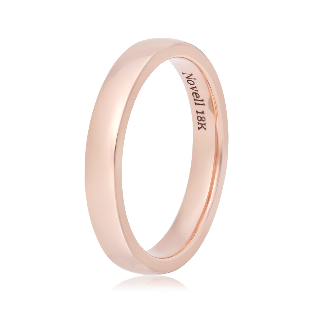 Novell 18K Rose Gold High Polished Men's Wedding Band