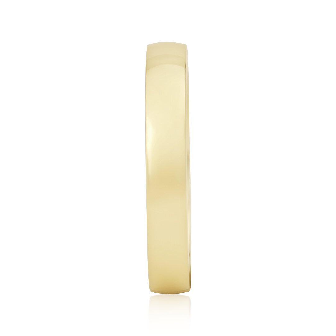 18K Yellow Gold Men's Wedding Band with High Polish finish