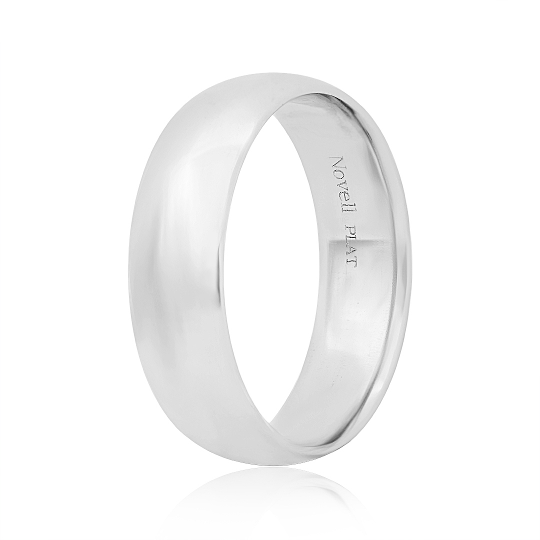 Platinum Men's Wedding Band with High Polish Finish