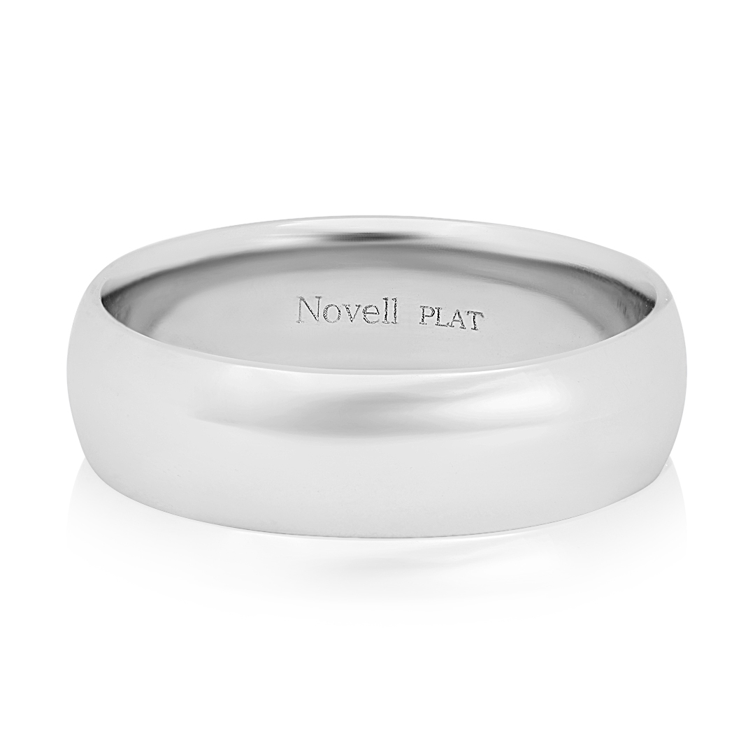 Platinum Men's Wedding Band with High Polish Finish