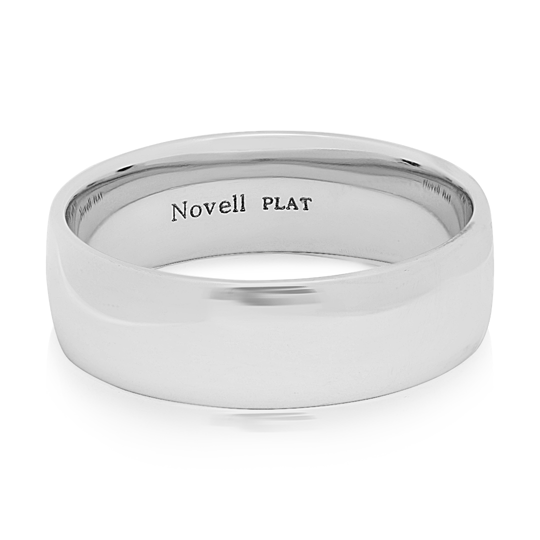 Novell Platinum High Polished Men's Wedding Band
