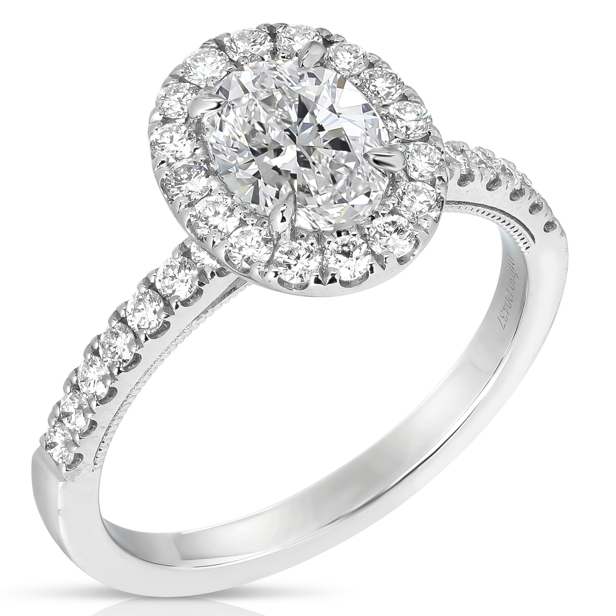 2 1/2ctw Oval Lab Grown Diamond Halo White Gold Engagement Ring | Chemistry