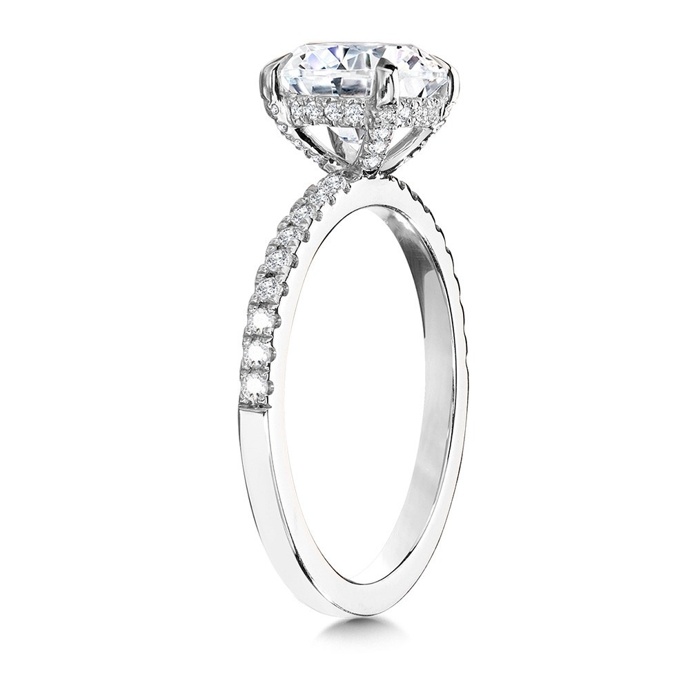 2 1/3ctw Oval Lab Grown Diamond White Gold Engagement Ring