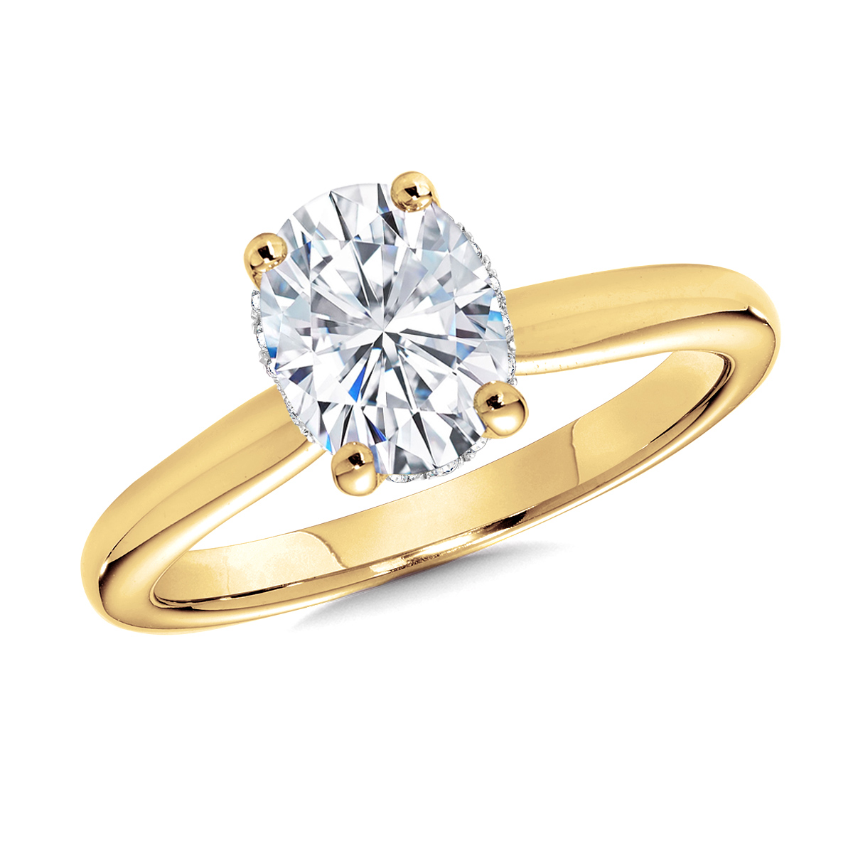 2 1/10ctw Oval Lab Grown Diamond Yellow Gold Engagement Ring