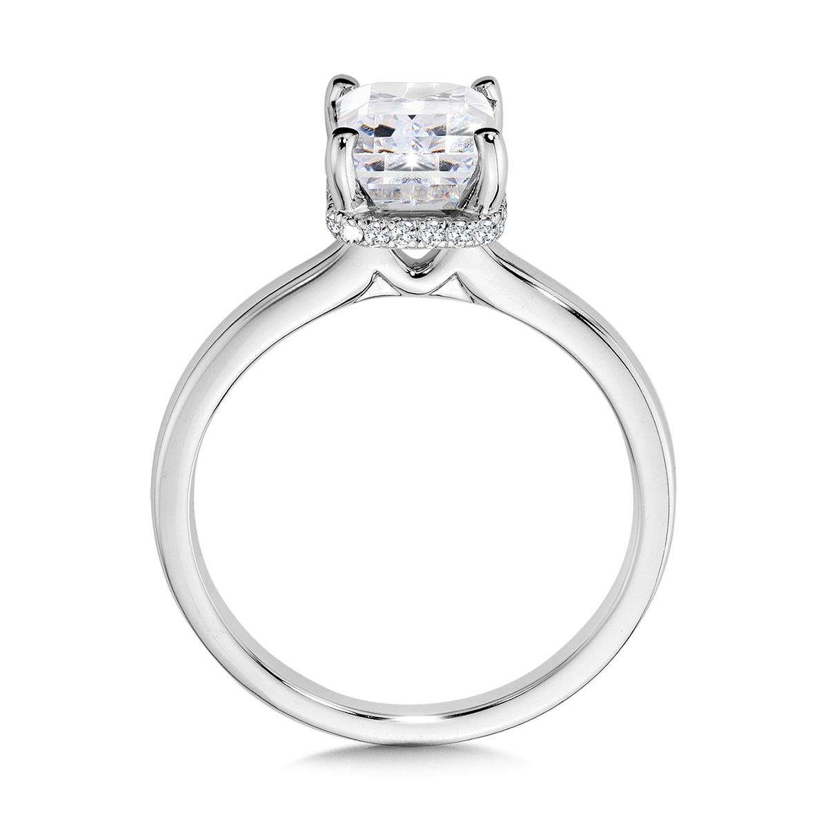 2 1/10ctw Emerald Lab Grown Diamond White Gold Engagement Ring