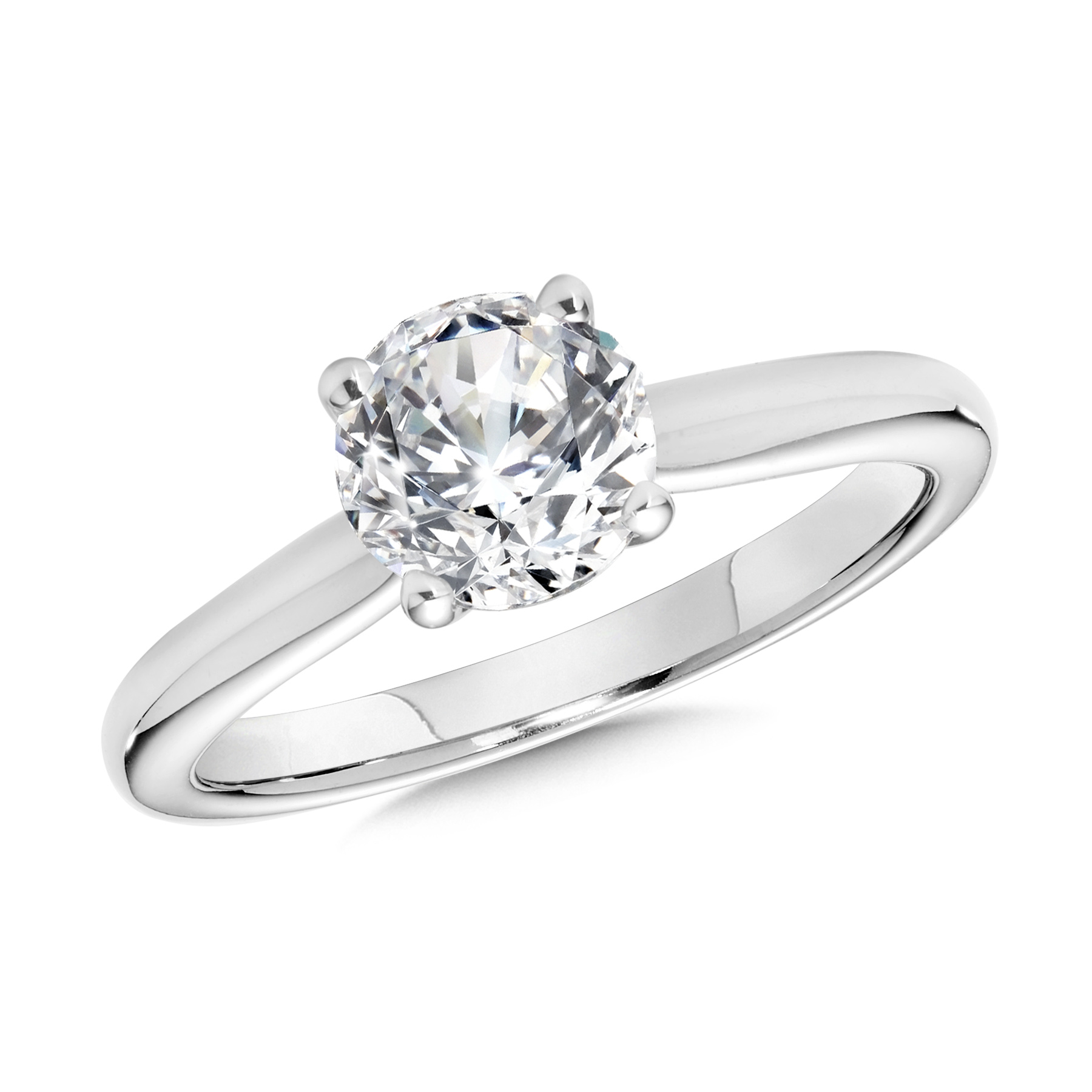 1 1/2ct Round Lab Grown Diamond White Gold Solitaire Engagement Ring