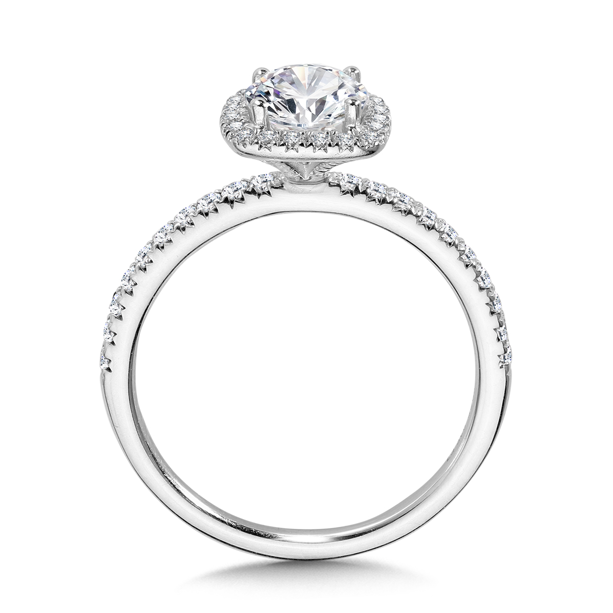 2ctw Round Lab Grown Diamond Cushion Halo Engagement Ring