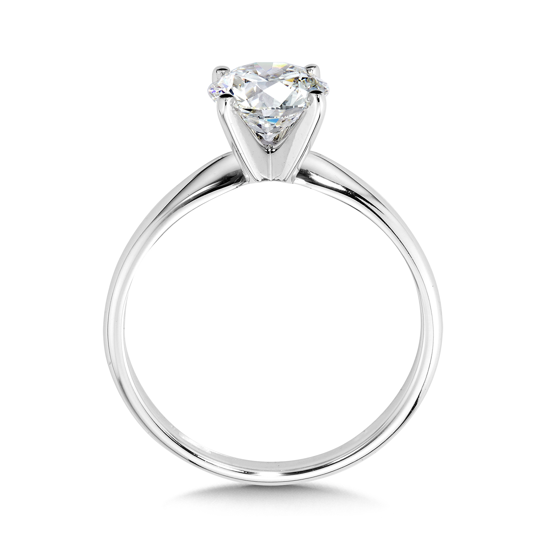 1 1/2ct Round Lab Grown Diamond White Gold Solitaire Engagement Ring