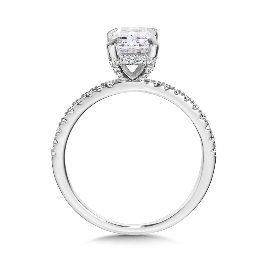 2 1/3ctw Emerald Lab Grown Diamond White Gold Engagement Ring