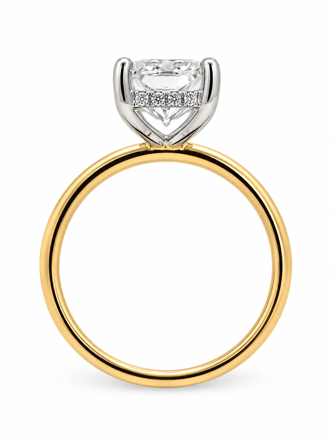 3.00 Carat Radiant-Cut Lab-Grown Diamond Engagement Ring in 14K Two-Tone Gold with Hidden Halo l Size 6