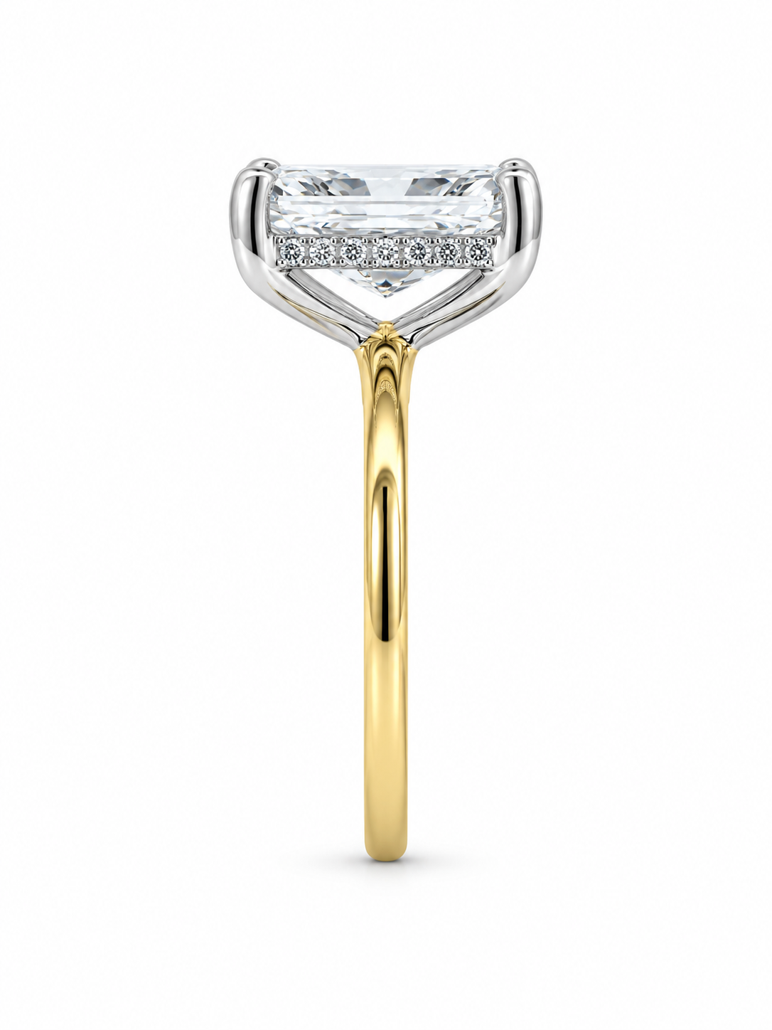 3.00 Carat Radiant-Cut Lab-Grown Diamond Engagement Ring in 14K Two-Tone Gold with Hidden Halo l Size 6
