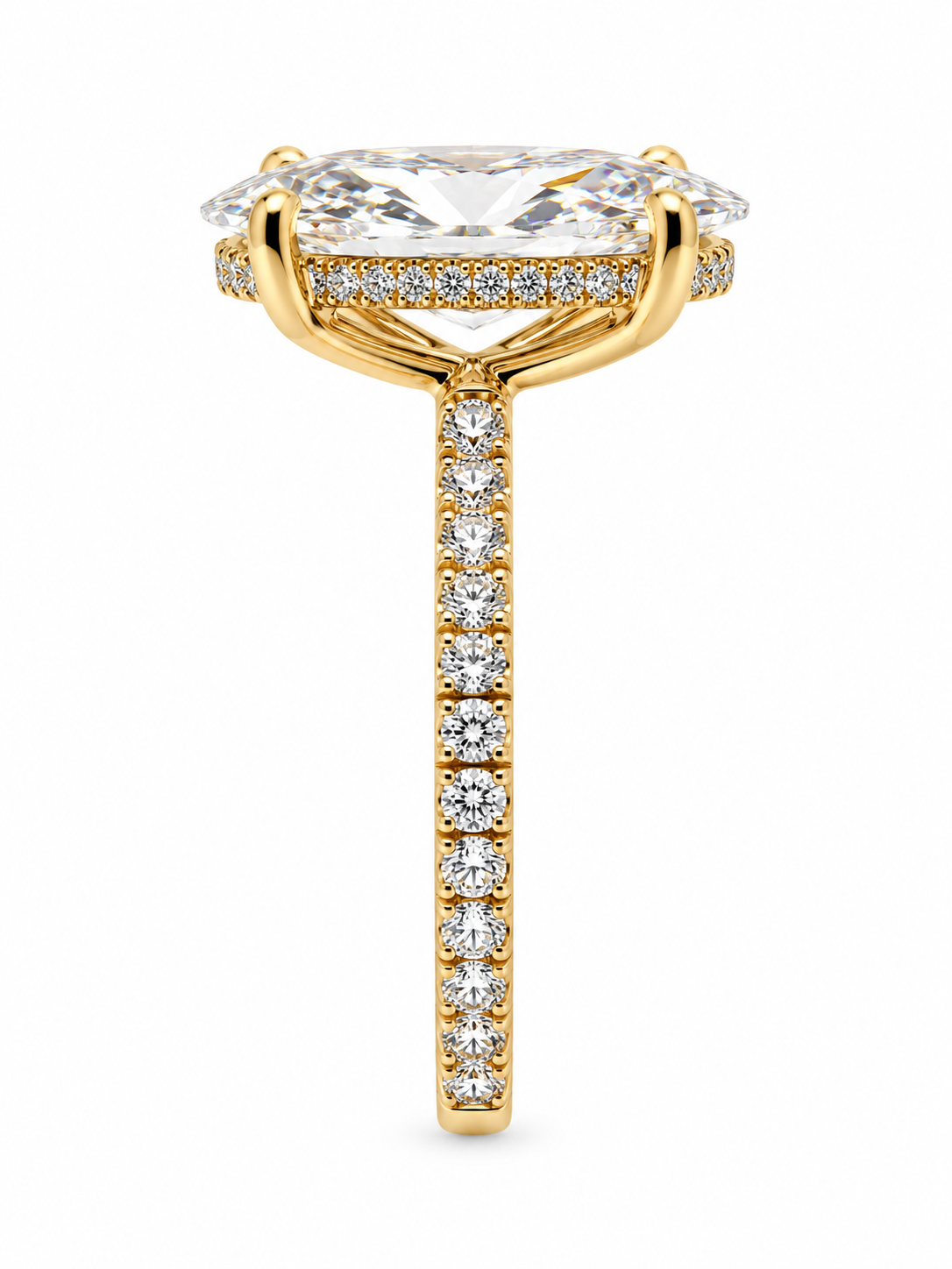 3.00 Carat Oval Diamond Hidden Halo Engagement Ring l Size 6