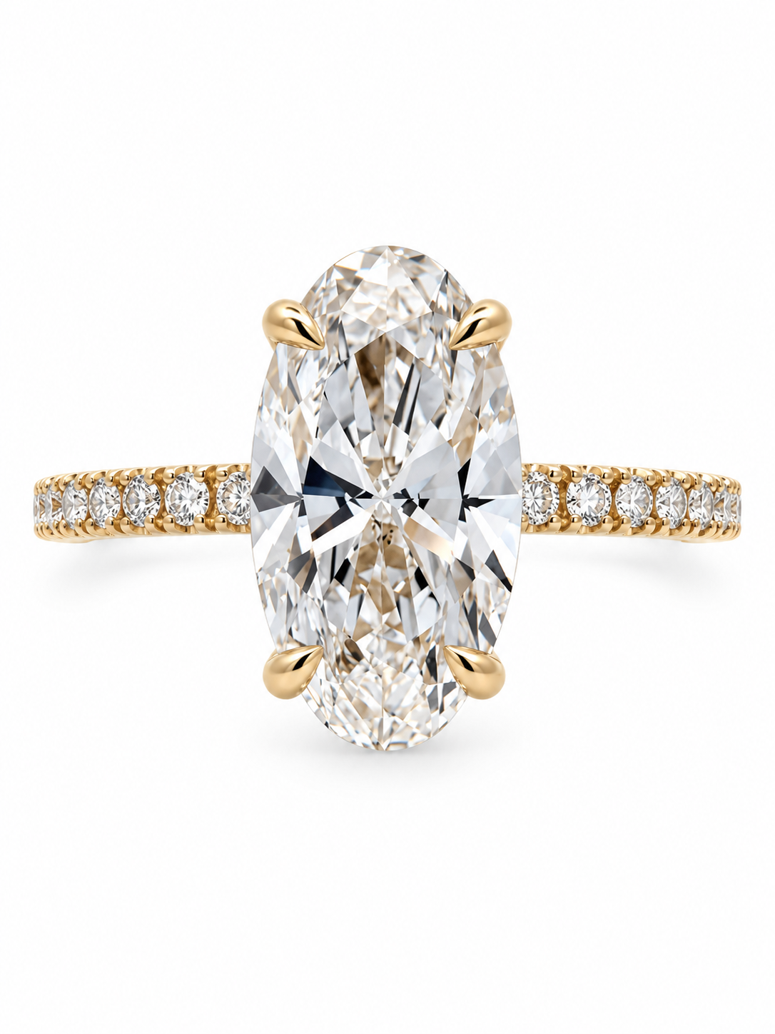 3.00 Carat Oval Diamond Hidden Halo Engagement Ring l Size 6