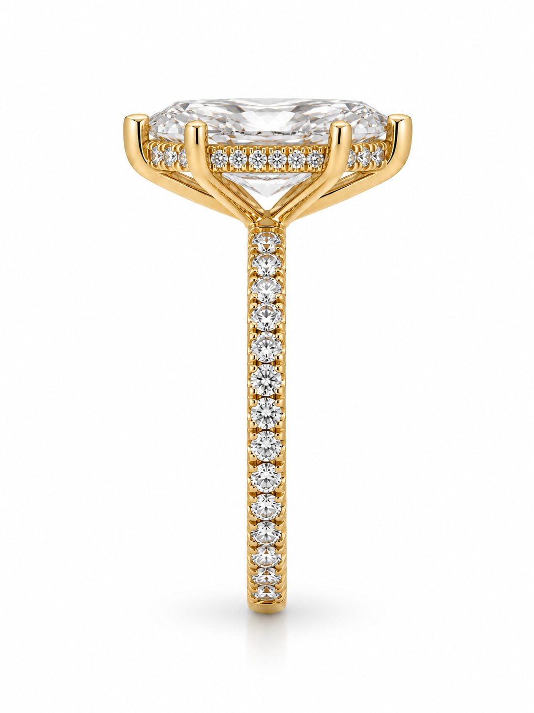 Marquise-Cut Lab-Grown Diamond Engagement Ring with Hidden Halo l Size 6