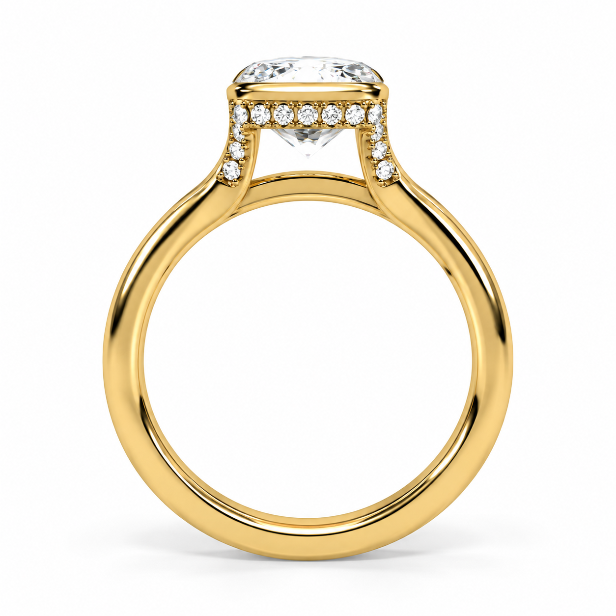3.00ct Lab-Grown Elongated Cushion Diamond Engagement Ring in 14K Yellow Gold l Size 6