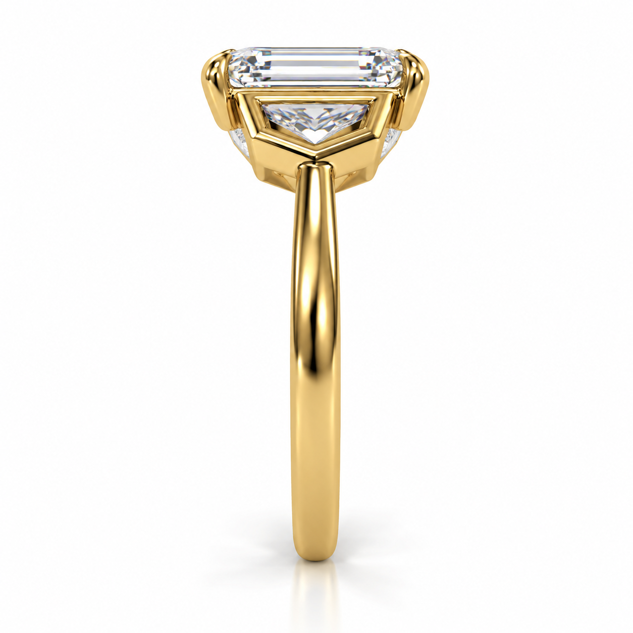 Emerald-Cut Lab-Grown Diamond Three-Stone Ring l Size 6