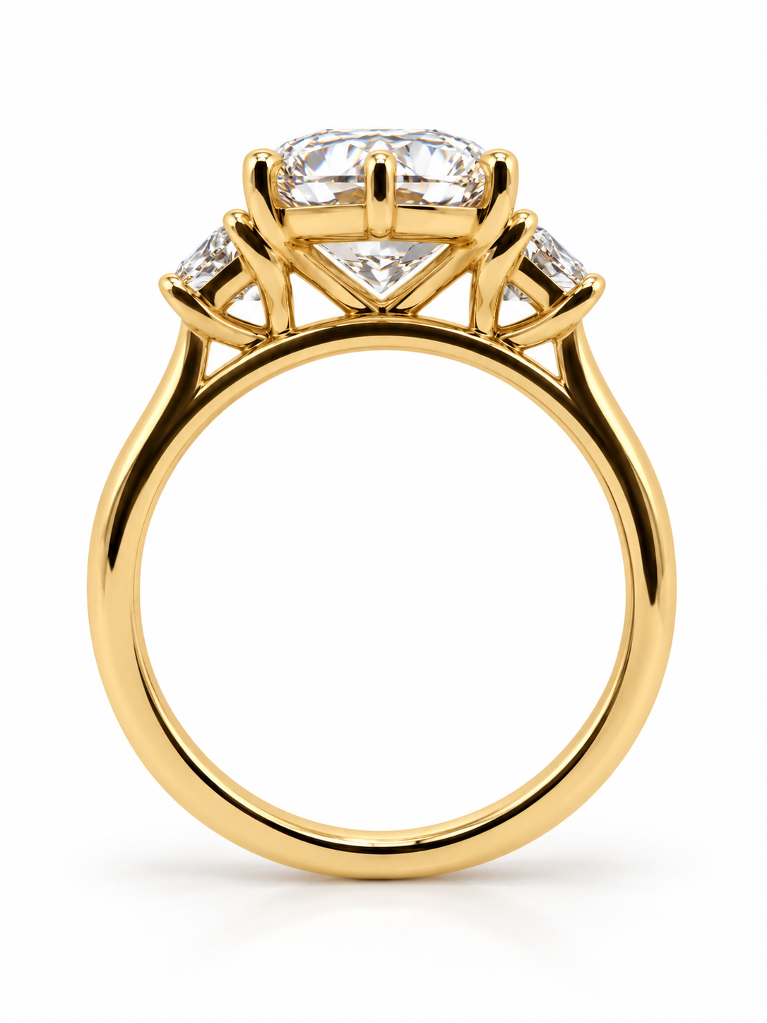 Hexagonal Lab-Grown Diamond Three-Stone Ring l Size 6