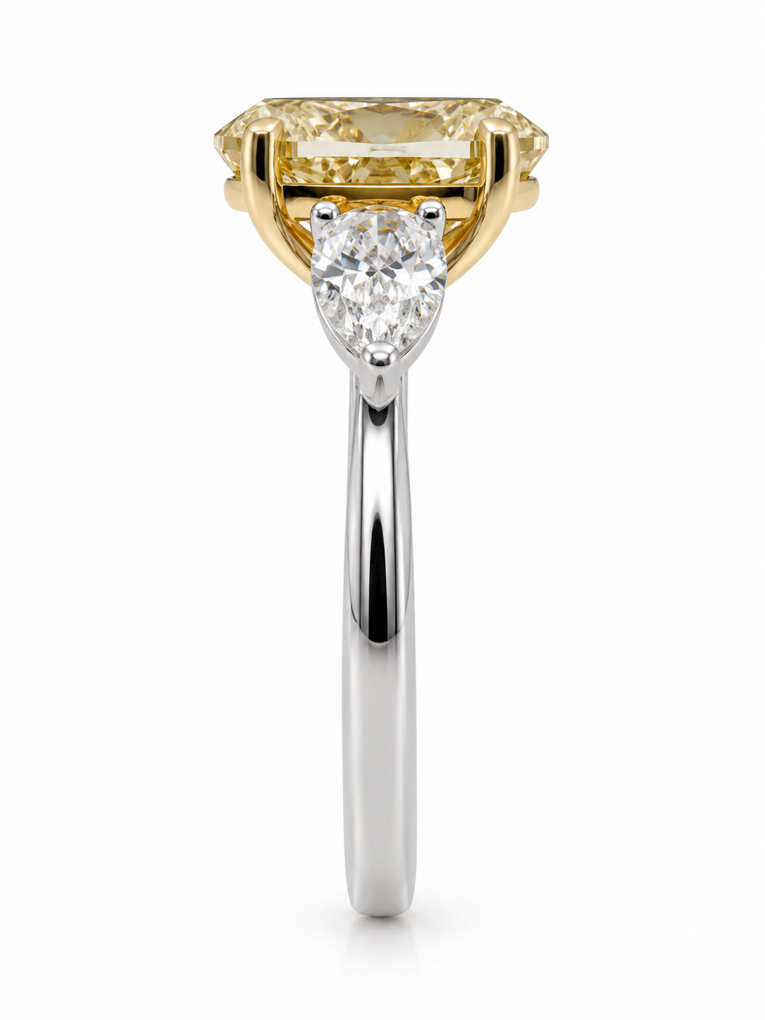 5.00ct Fancy Yellow Lab Grown Diamond Three-Stone Ring l Size 6