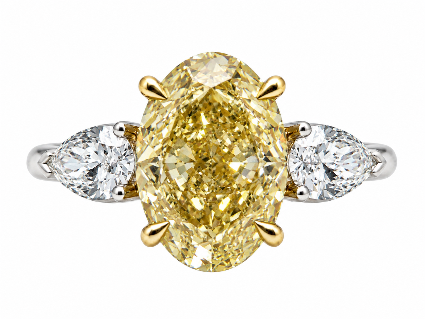 5.00ct Fancy Yellow Lab Grown Diamond Three-Stone Ring l Size 6