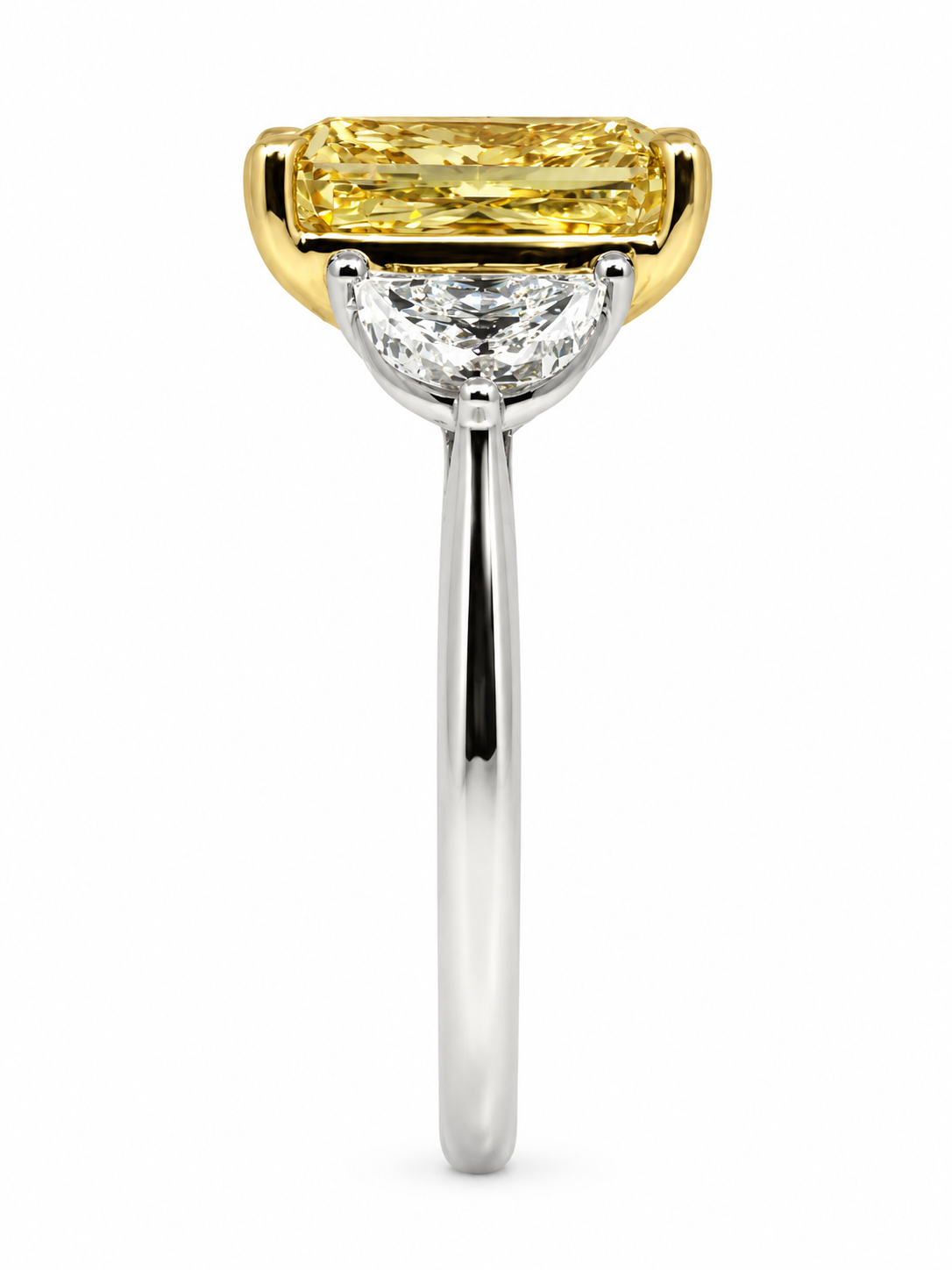 5.00ct Fancy Yellow Lab Grown Diamond Three-Stone Ring l Size 6