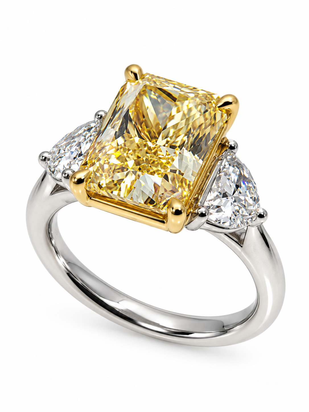 5.00ct Fancy Yellow Lab Grown Diamond Three-Stone Ring l Size 6