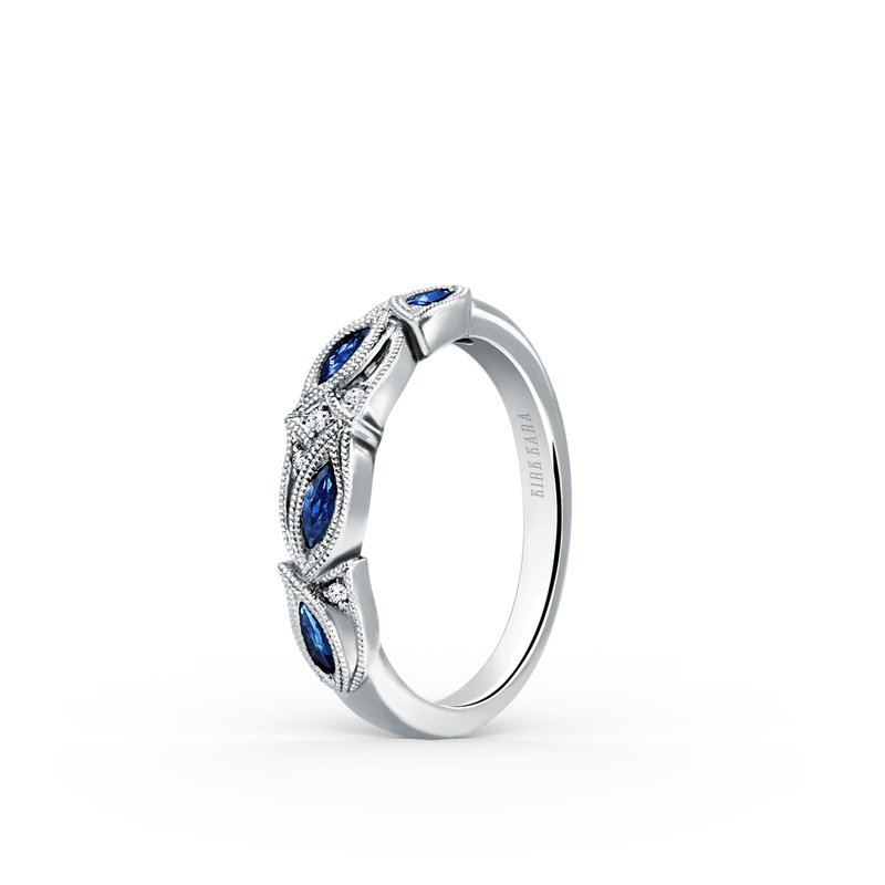 KIRK KARA White Gold Sapphire and Diamond Floral Diamond Band | Dahlia