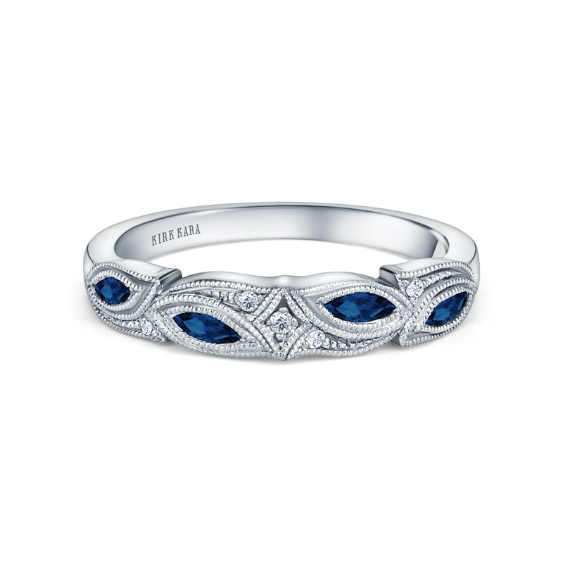 KIRK KARA White Gold Sapphire and Diamond Floral Diamond Band | Dahlia