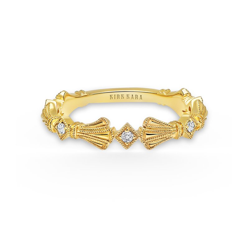 KIRK KARA 1/20ctw Yellow Gold Three Leaf Diamond Wedding Band | Lori