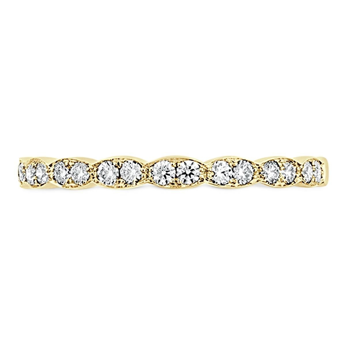 HEARTS ON FIRE Yellow Gold Floral 1/5ctw Diamond Band | Lorelei