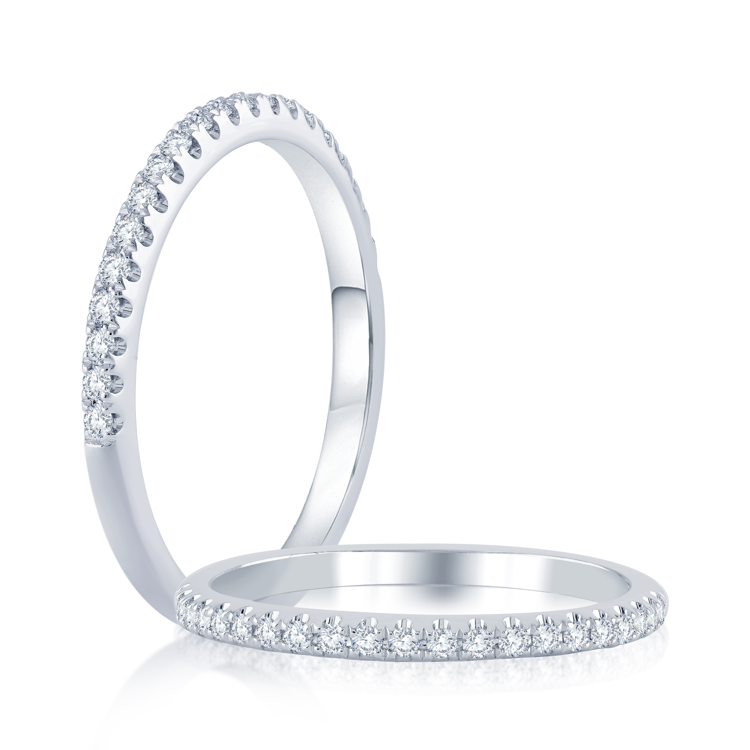 White Gold 3/20ctw Diamond Prong Set Wedding Band