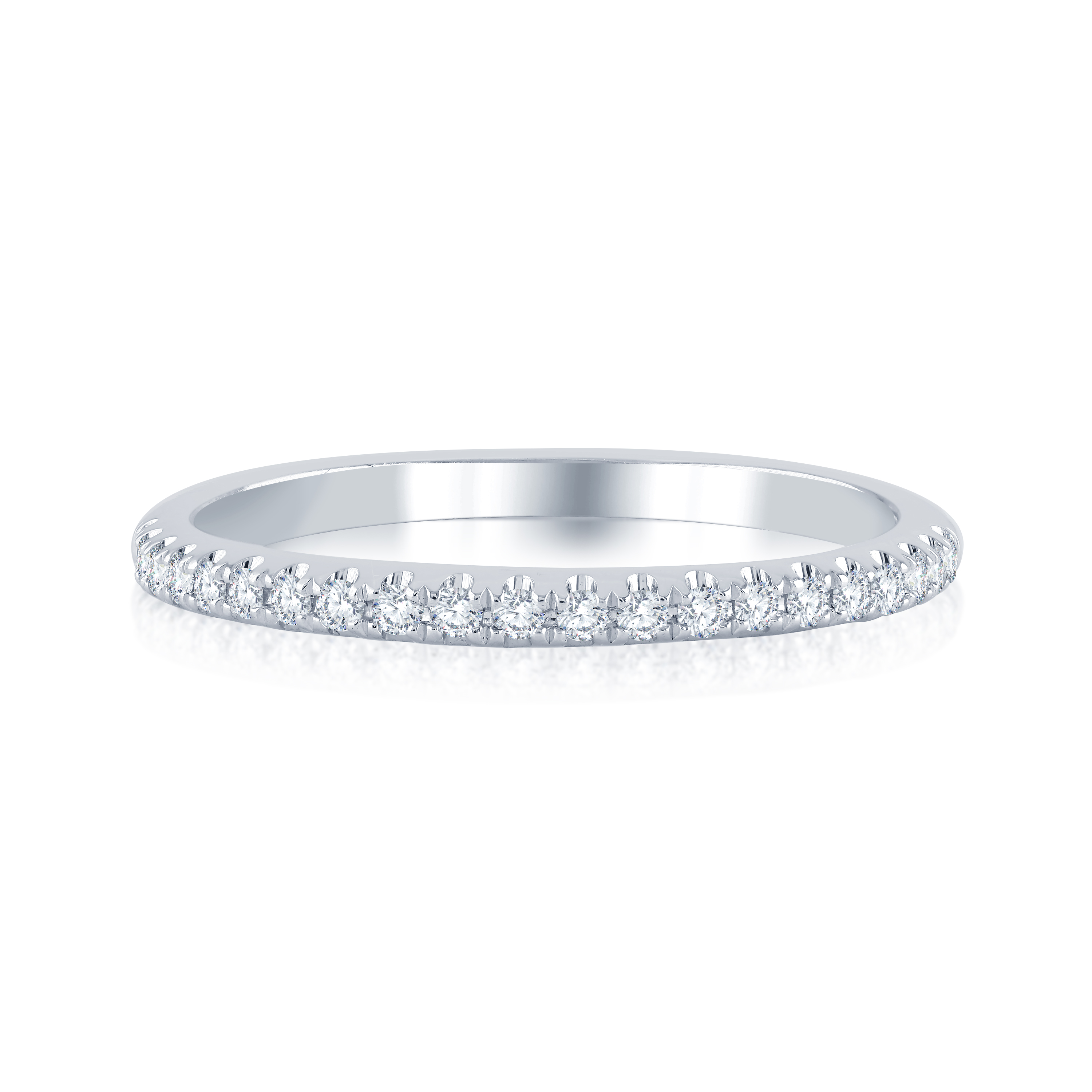 White Gold 3/20ctw Diamond Prong Set Wedding Band