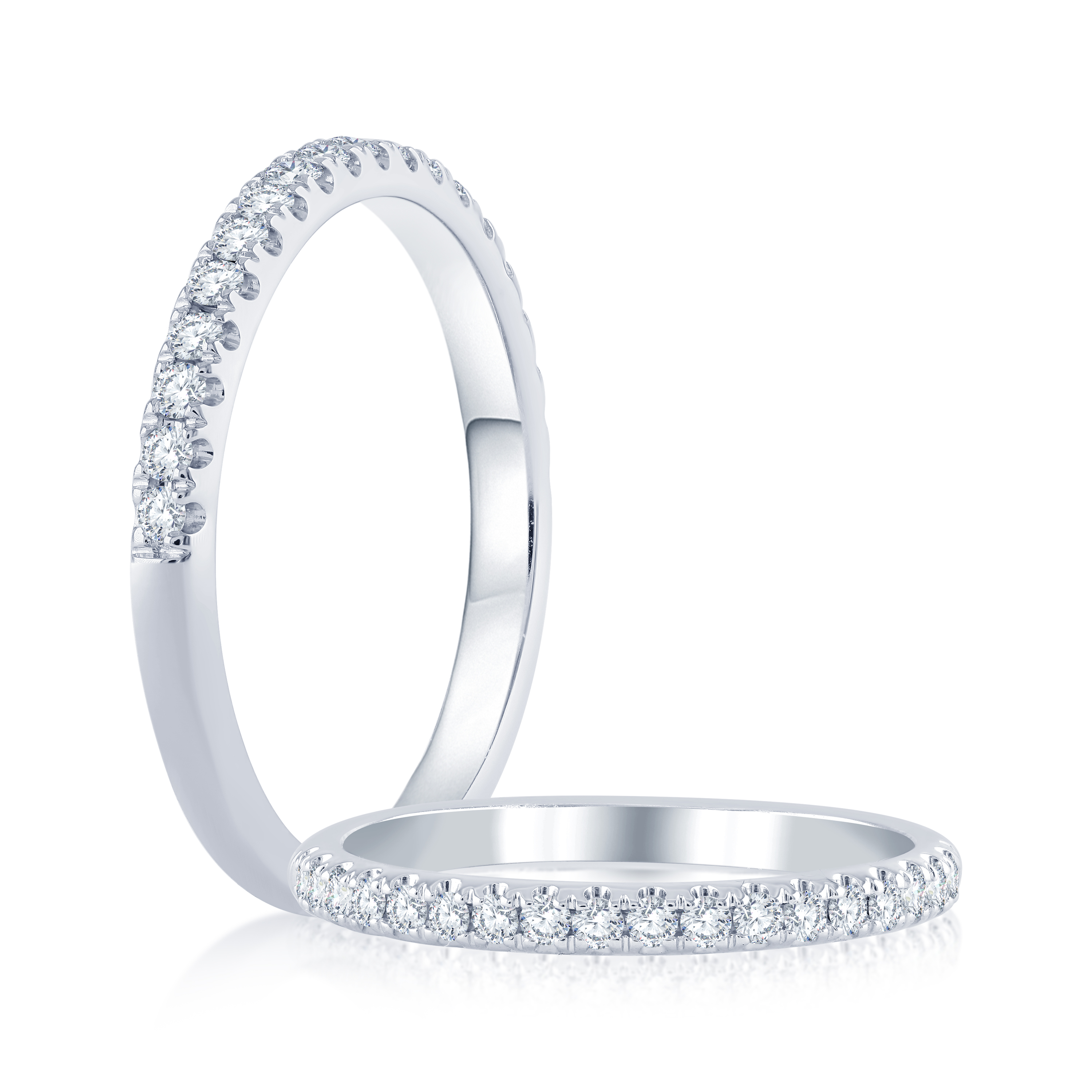 White Gold 1/4ctw Diamond Prong Set Wedding Band