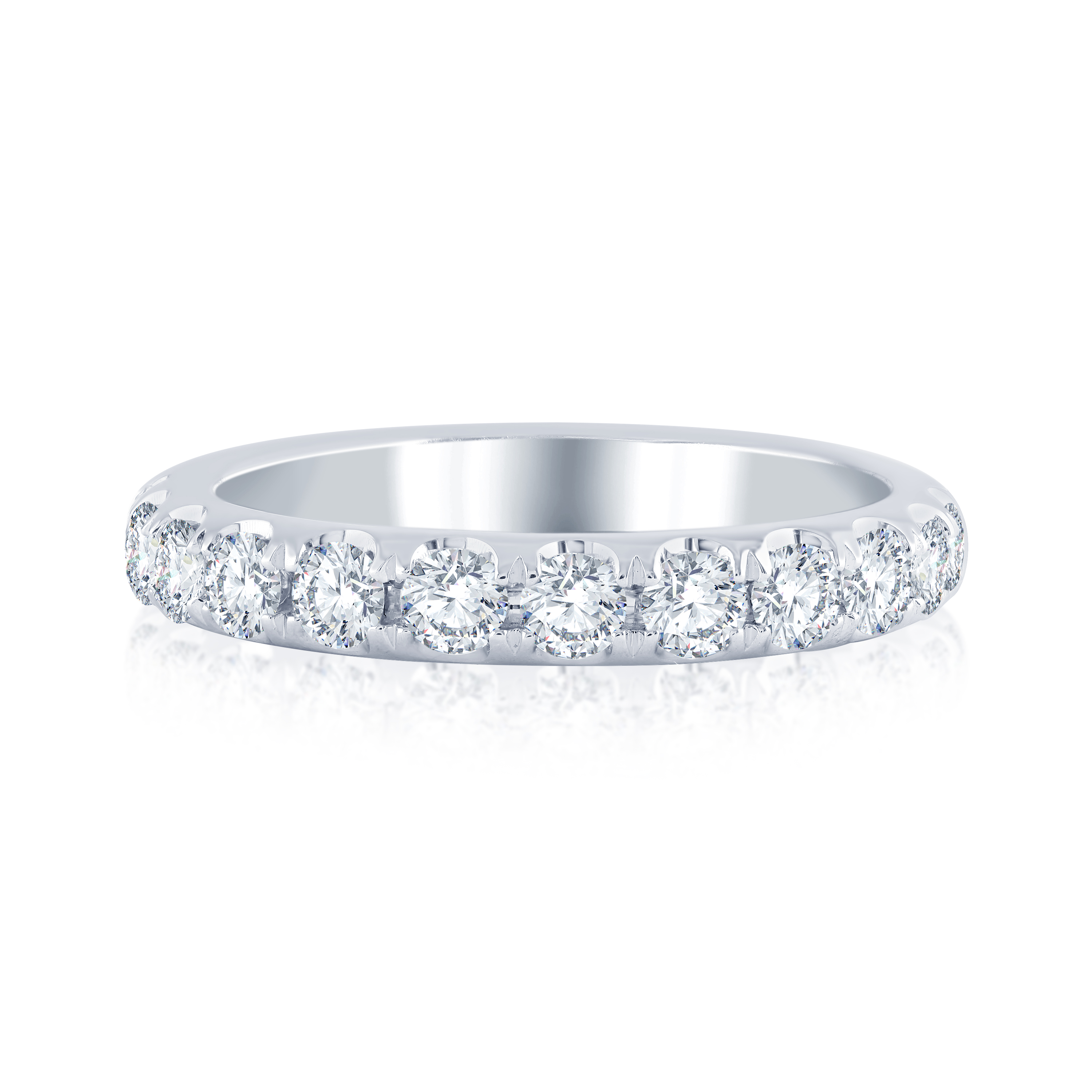 White Gold 3/4ctw Diamond Prong Set Wedding Band