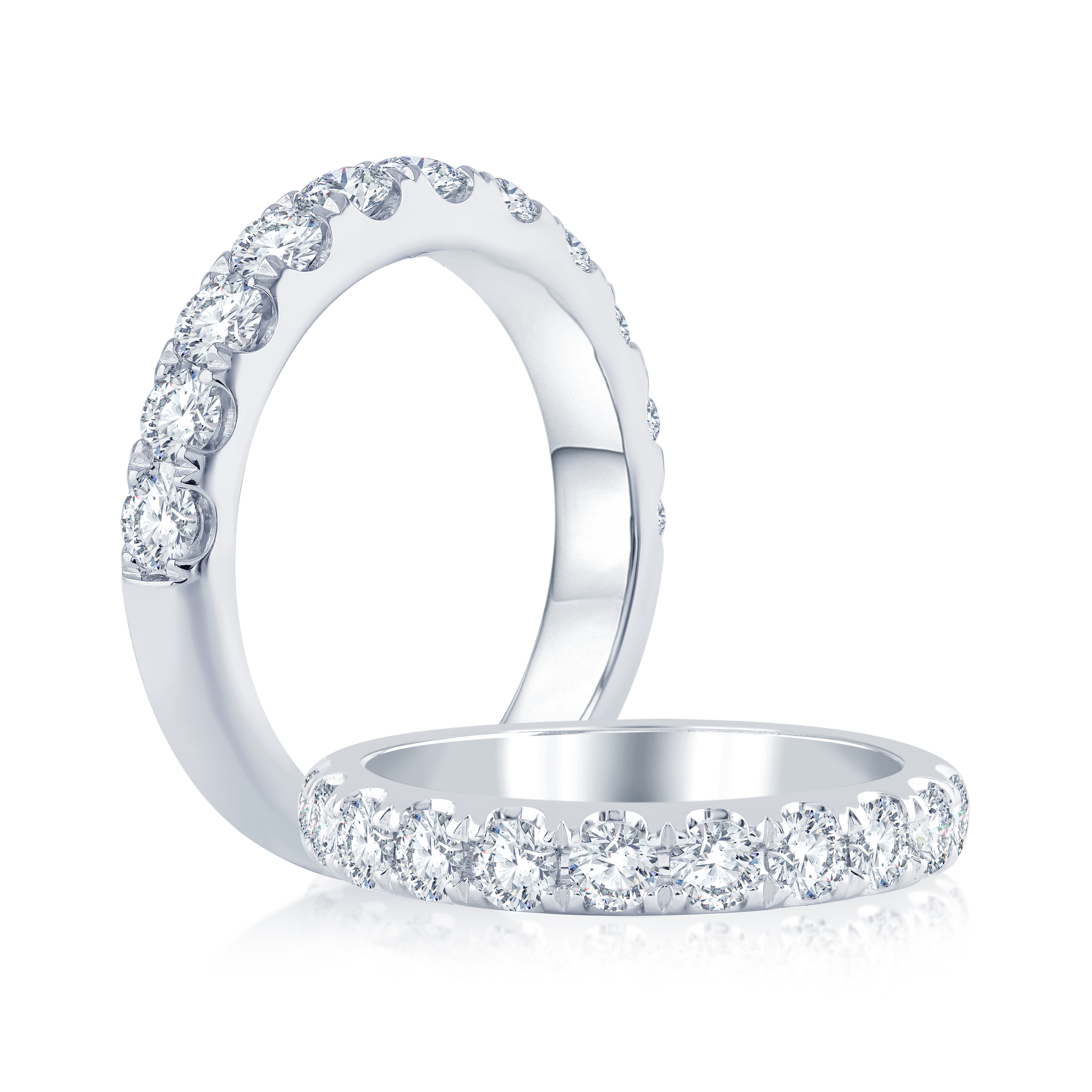 White Gold 1ctw Diamond Prong Set Wedding Band