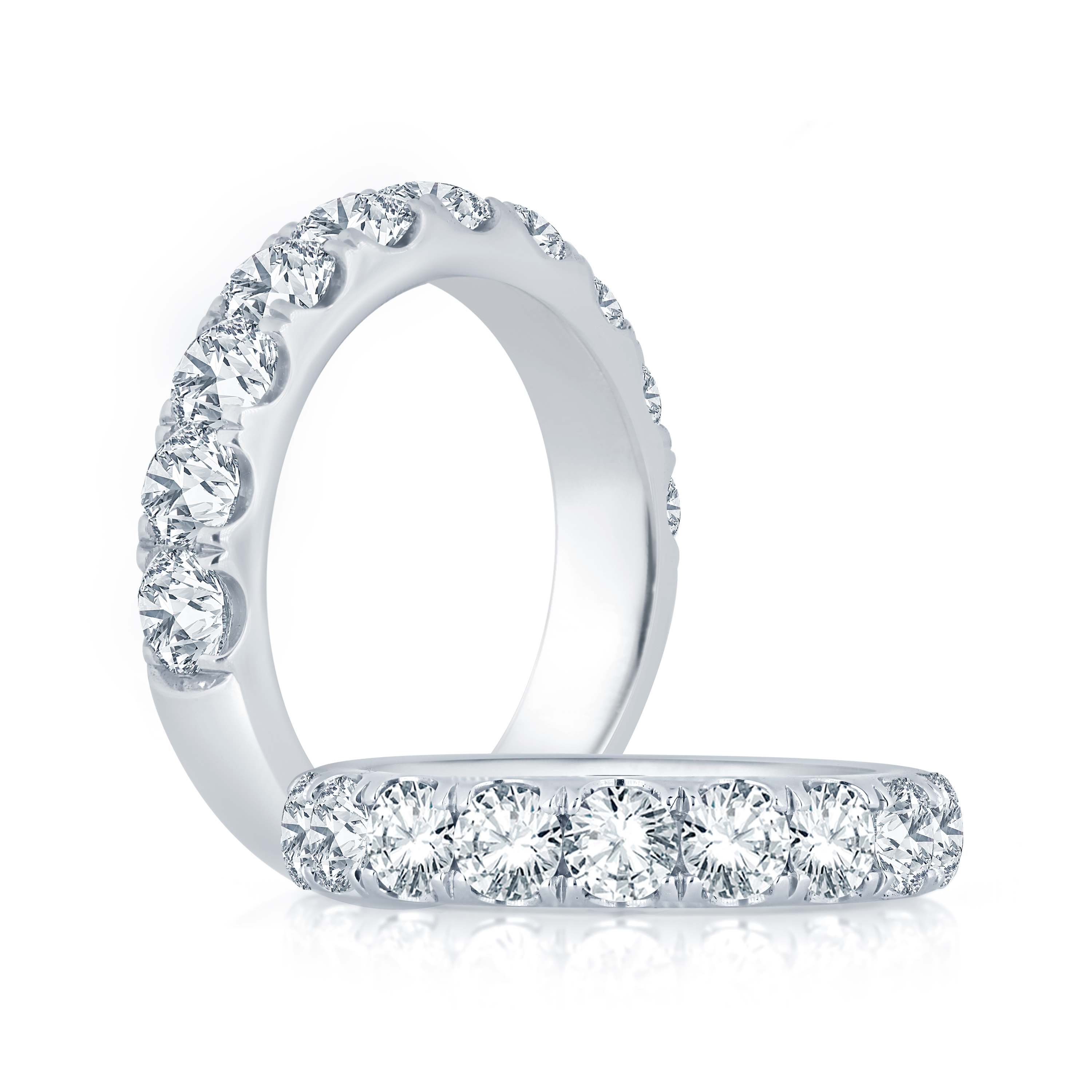 White Gold 2ctw Diamond Prong Set Wedding Band