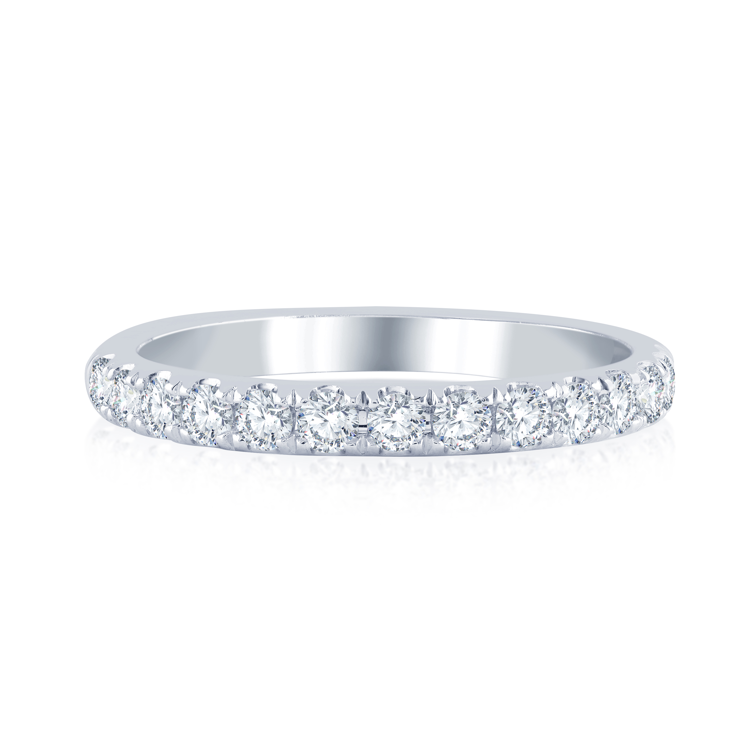 White Gold 1/2ctw Diamond Prong Set Wedding Band