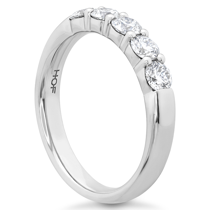 HEARTS ON FIRE 3/4ctw 5-Stone Diamond Siganture Band in 18K White Gold