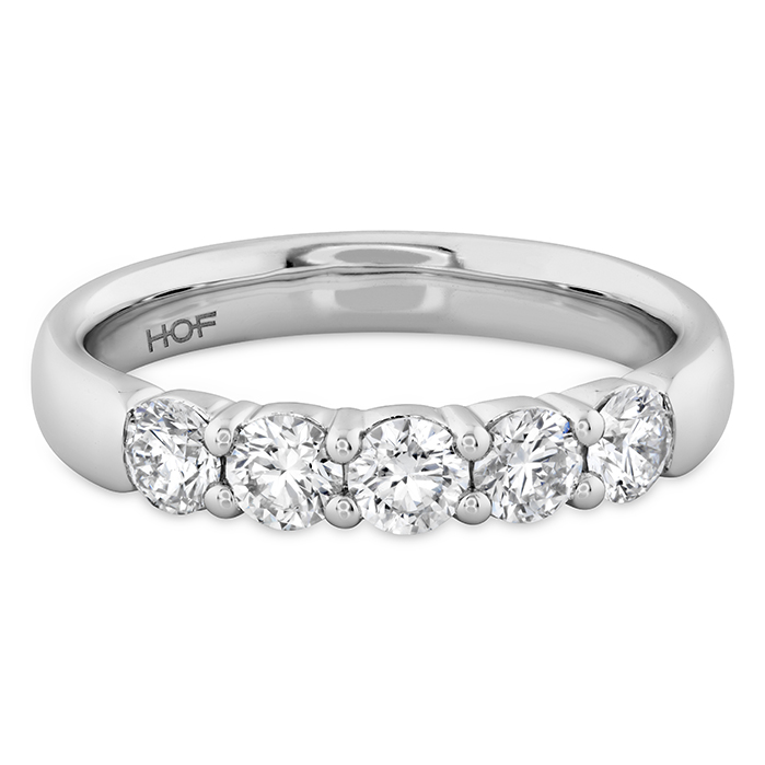 HEARTS ON FIRE 3/4ctw 5-Stone Diamond Siganture Band in 18K White Gold
