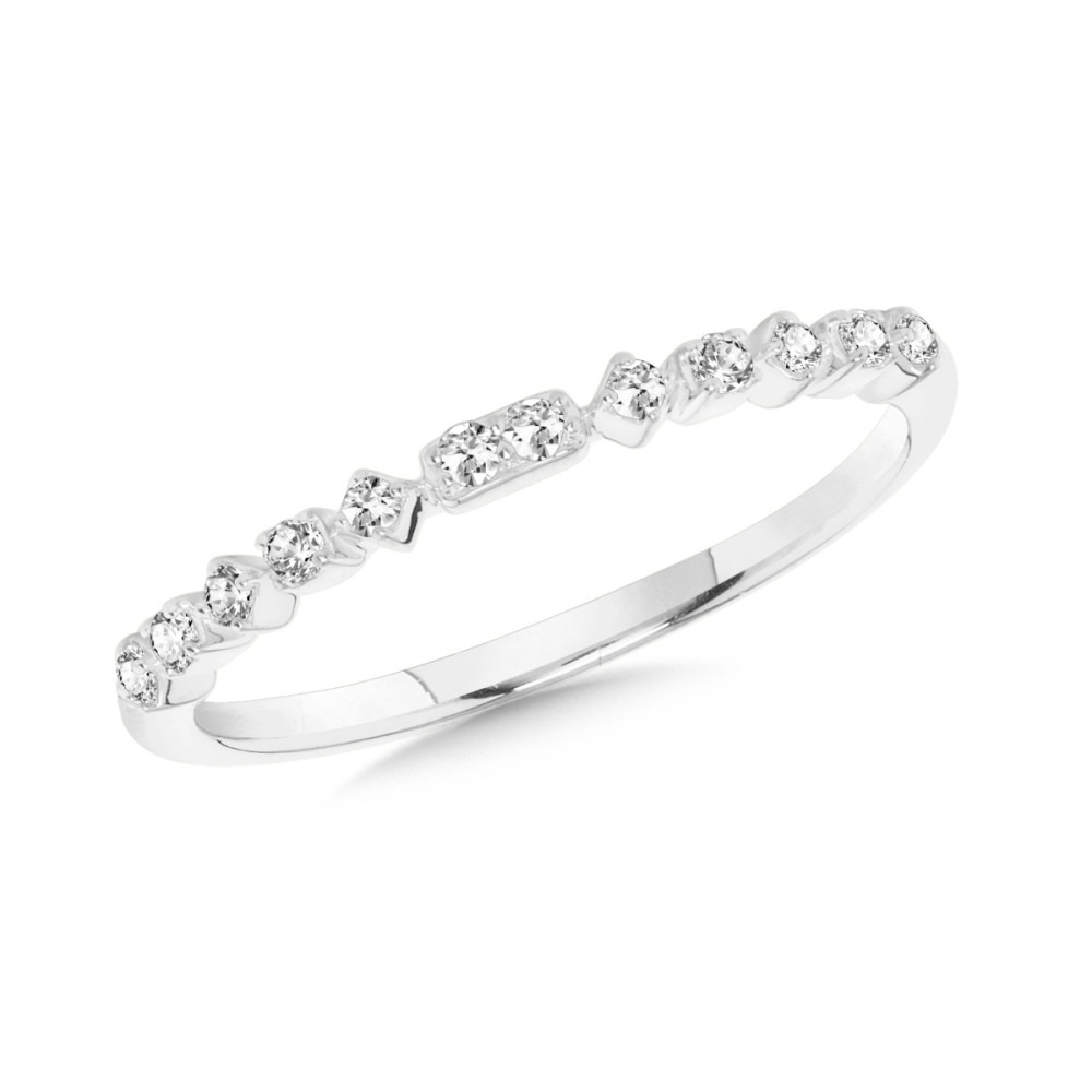 1/10ctw Diamond White Gold Stackable Band Ring