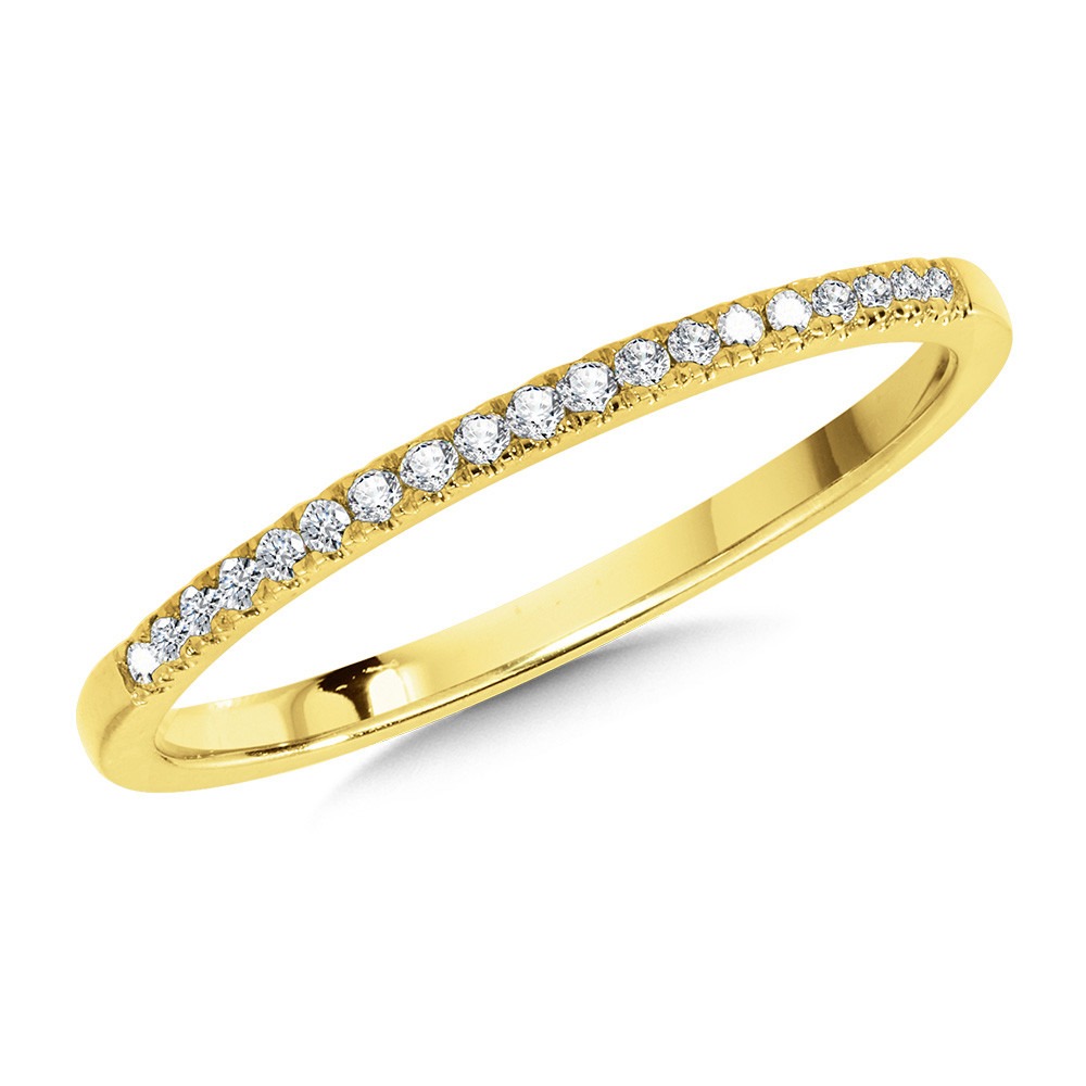 1/10ctw Diamond Yellow Gold Stackable Straight Band
