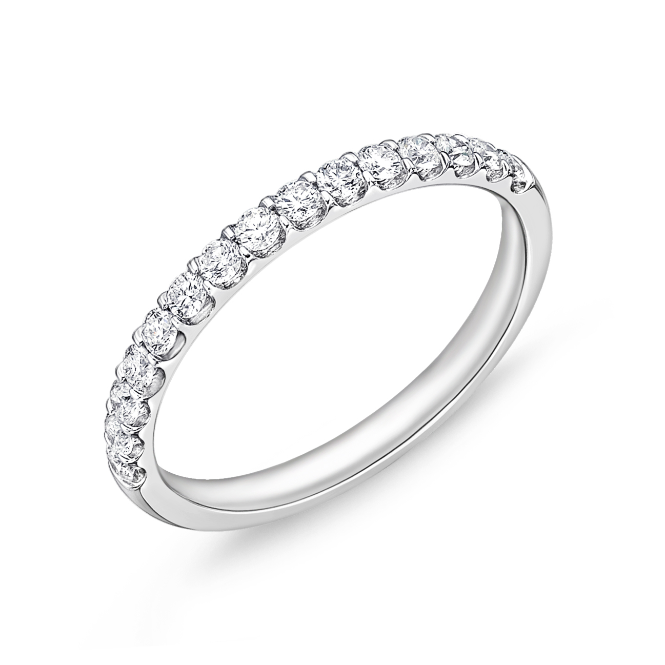 1/3ctw Round Diamond White Gold Wedding Band