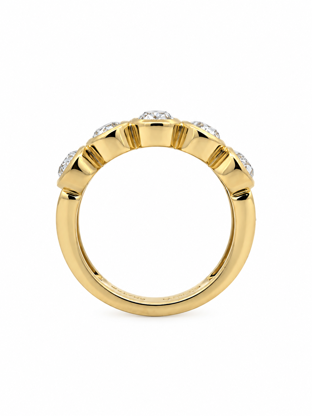 Cushion Mine-Cut Lab-Grown Diamond Band Ring in 14K Yellow Gold l Size 6
