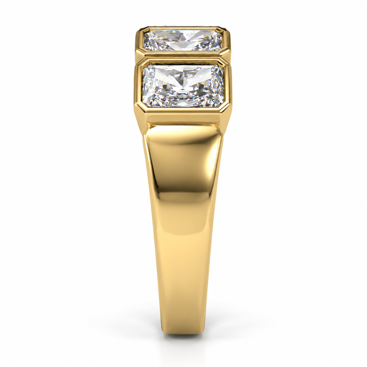 Five-Stone Lab-Grown Diamond Bezel-Set Band in 14K Yellow Gold l Size 6