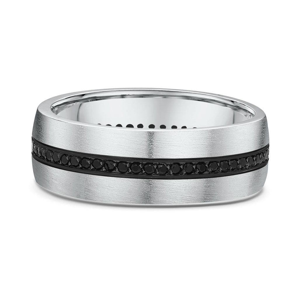 1/3ctw Black Diamond White Gold Wedding Band l 7mm