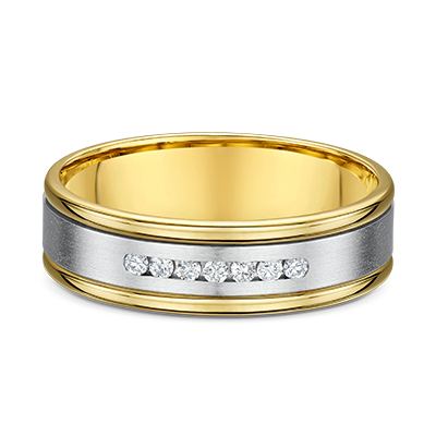 1/10ctw Round Diamond Channel-set Two-Tone Wedding Band l 5mm