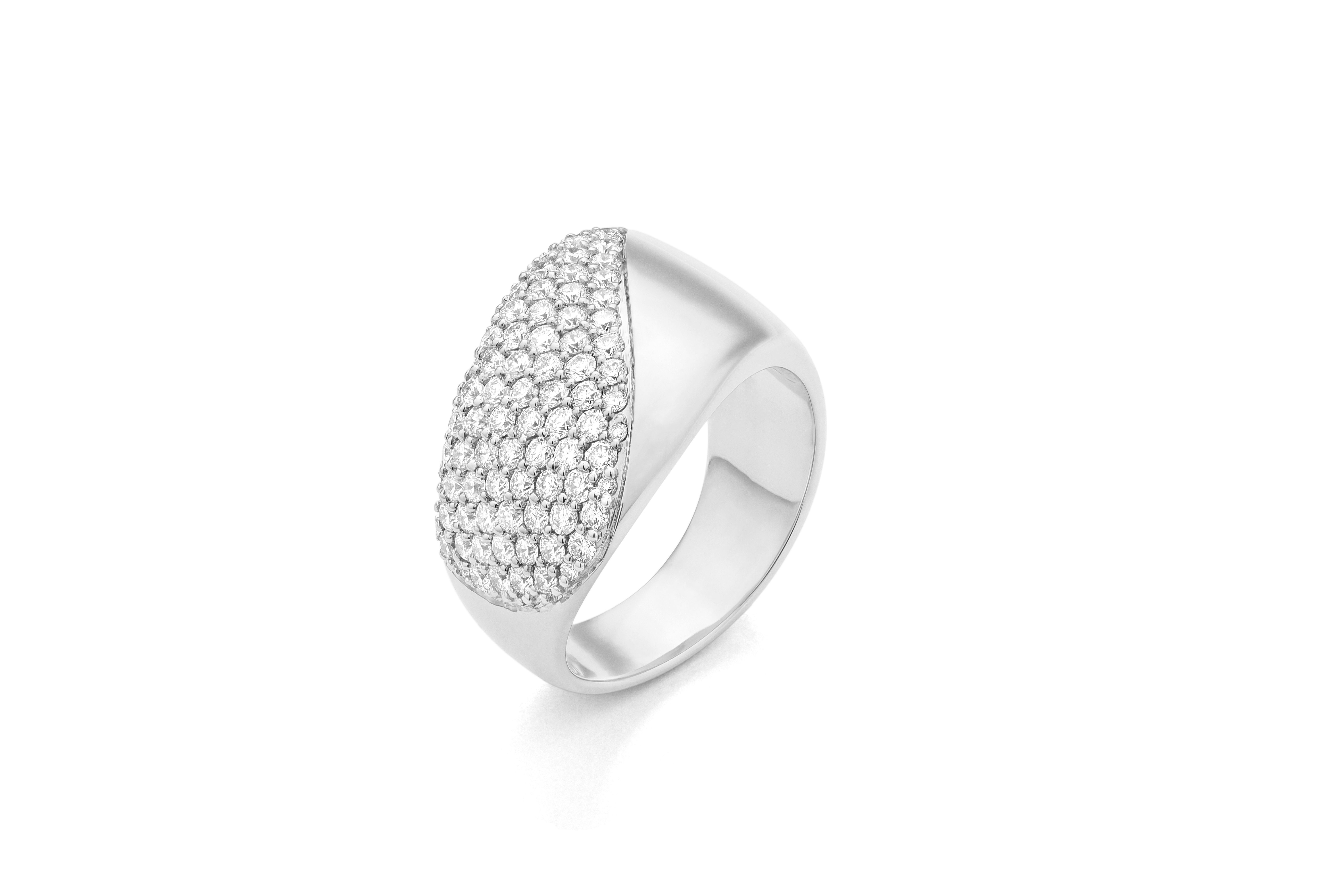 Wide Pave Diamond Band Ring