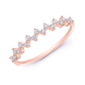 Rose Gold Offset Diamond Stackable Band